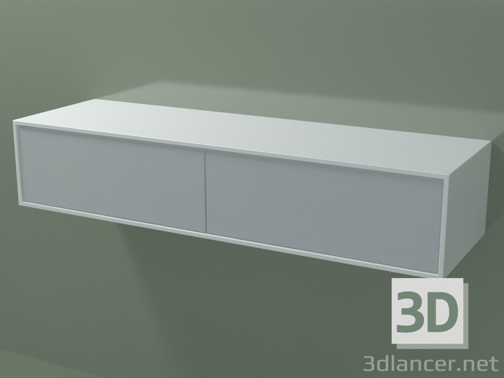 3d model Cajón doble (8AUEAA02, Glacier White C01, HPL P03, L 120, P 36, H 24 cm) - vista previa