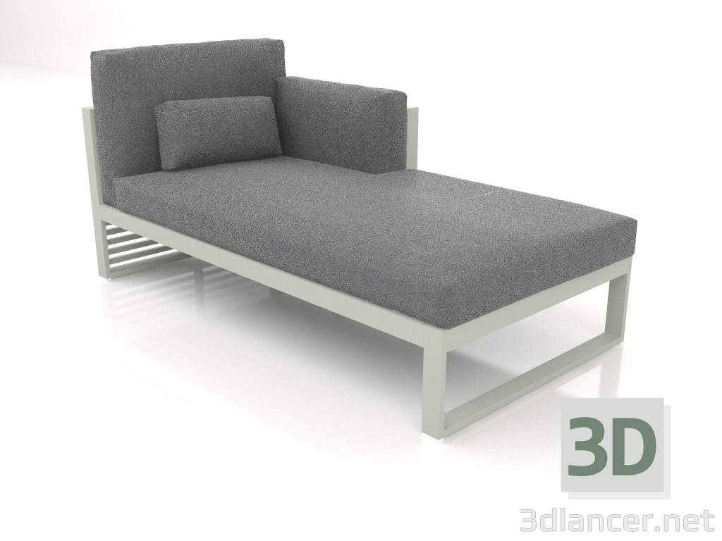 3d model Sofá modular, sección 2 derecha, respaldo alto (Gris cemento) - vista previa