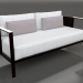 3d model 2-seater sofa (Black) - preview