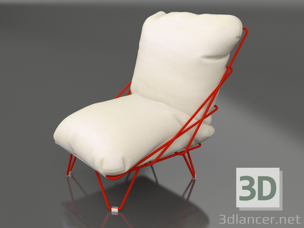 3d model Sillón (rojo) - vista previa