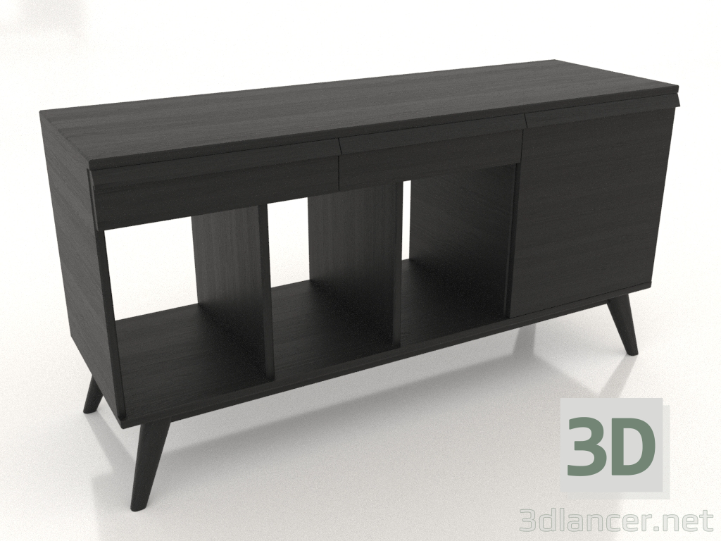 Modelo 3d Suporte universal para toca-discos de vinil 1300 mm (preto RAL 9005) - preview