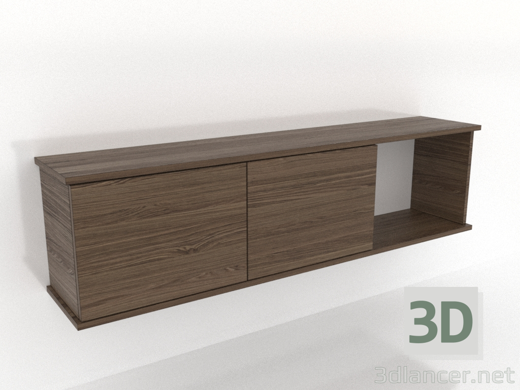 3d model SHELF 7 hanging shelf (with 1 open section on the right) 1400 mm (lightened ash walnut) - preview 3d model SHELF 7 hanging shelf (with 1 open section on the right) 1400 mm (lightened ash walnut) - preview