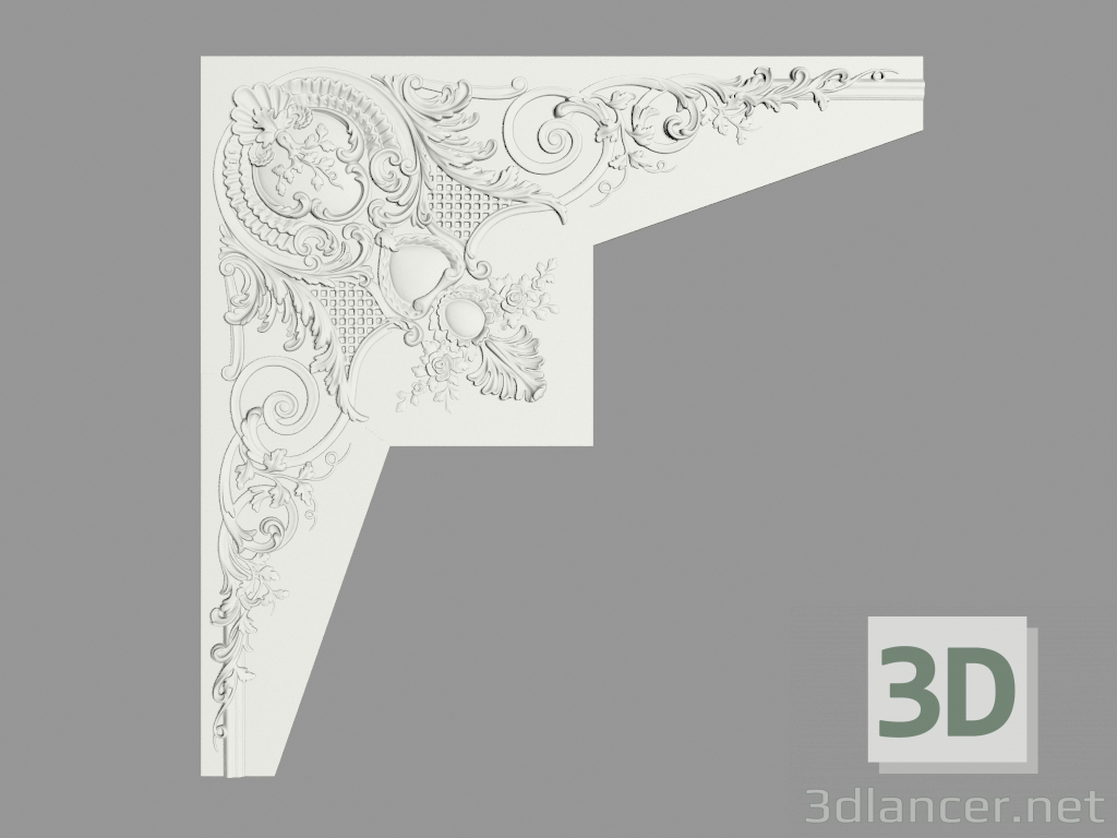 Modelo 3d Ângulo decorativo (FU4) - preview