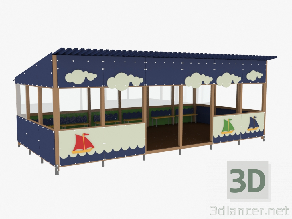 3d model Pabellón de la sombra (4044) - vista previa