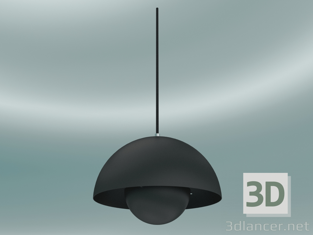 modello 3D Lampada a sospensione Vaso di fiori (VP1, Ø23cm, H 16cm, Nero opaco) - anteprima