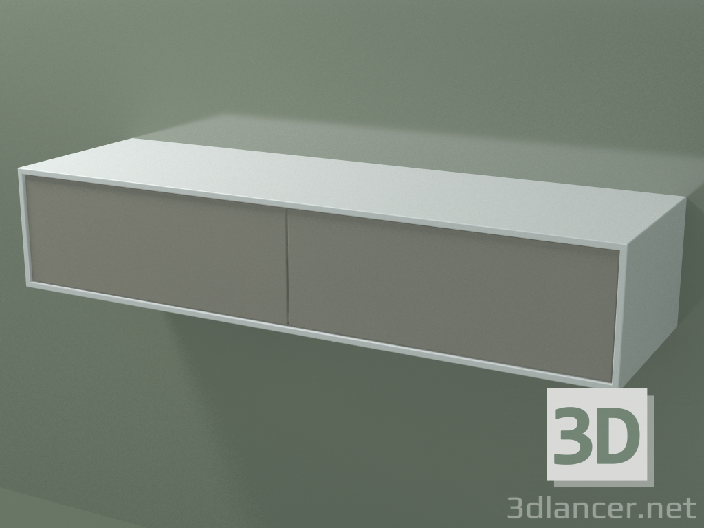 modello 3D Scatola doppia (8AUEAA02, Glacier White C01, HPL P04, L 120, P 36, H 24 cm) - anteprima