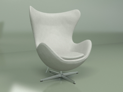 Fauteuil Egg (cuir gris)