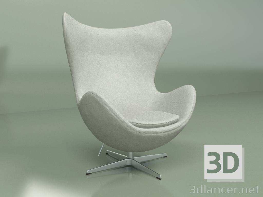 3d model Sillón Egg (cuero gris) - vista previa