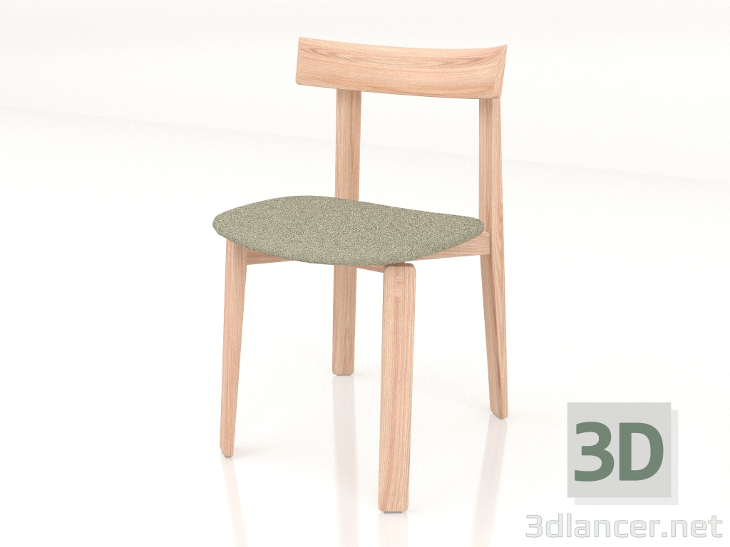 3d model Silla Nora tapizada en tela (claro) - vista previa