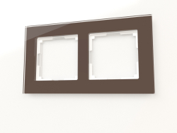 Cornice per 2 montanti Favorit (moka, vetro)