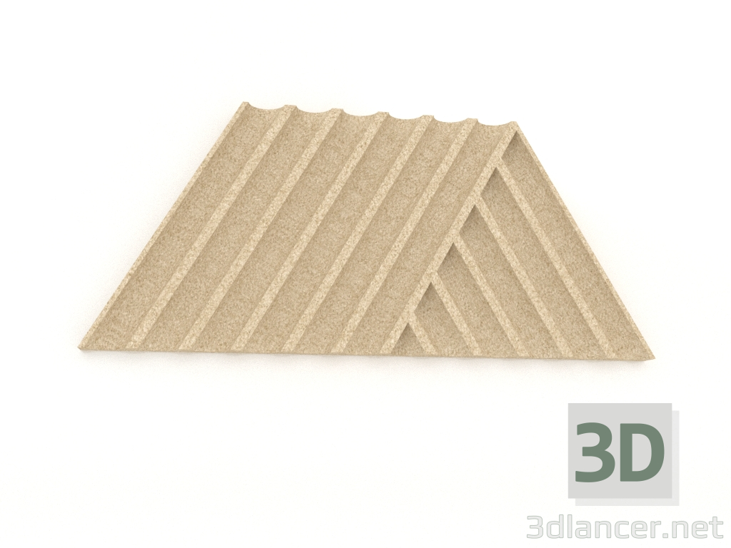 3D modeli 3D duvar paneli WEAVE (fildişi) - önizleme