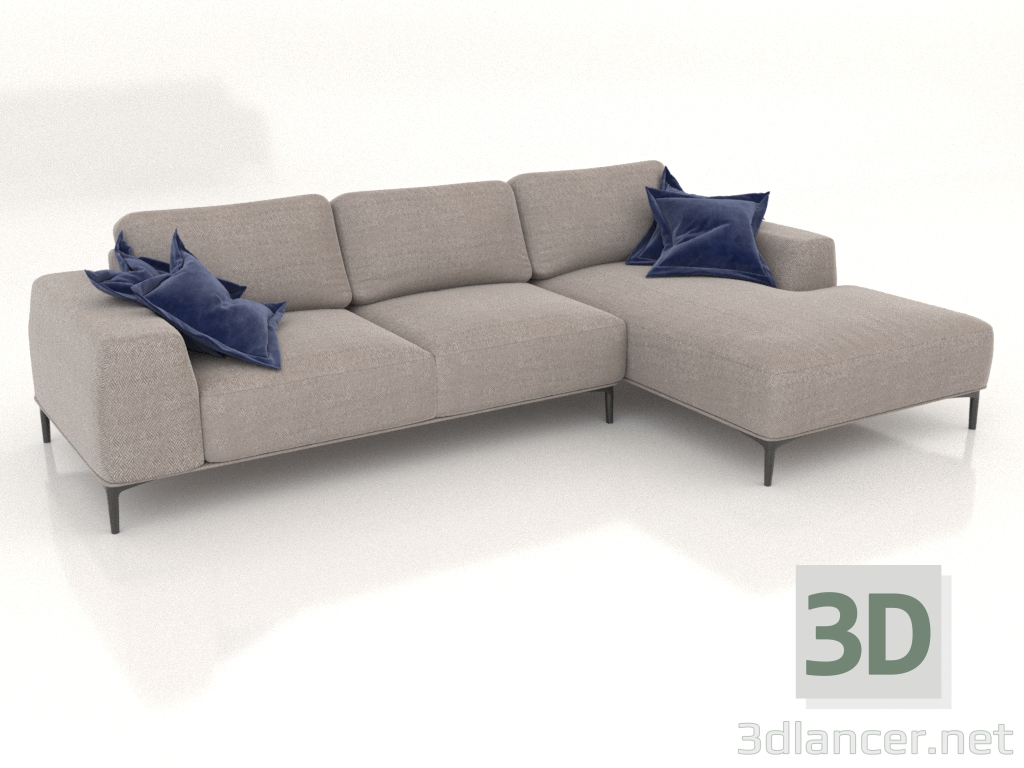 3D Modell CLOUD-Sofa mit Ottomane (Polsteroption 2) - Vorschau