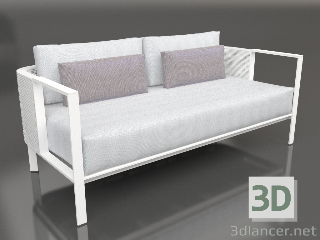 3d model 2-seater sofa (White) - preview