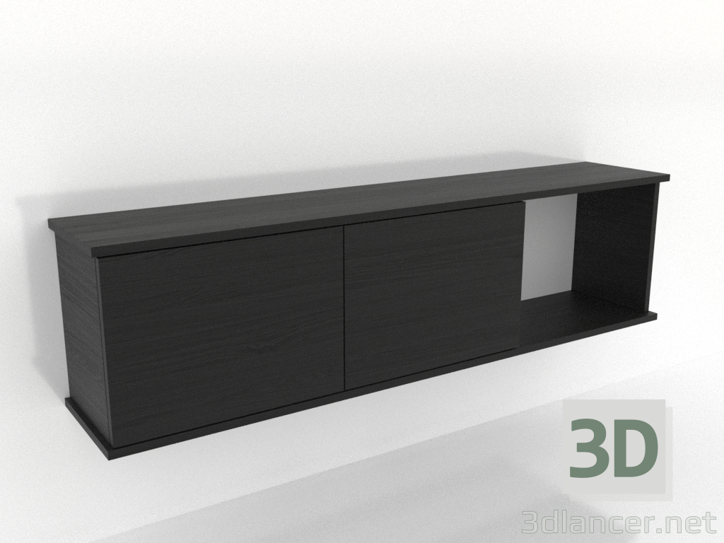 3d модель Підвісна полиця SHELF 7 (з 1 відкритою секцією праворуч) 1400 мм (чорний RAL 9005) – превью 3d модель Підвісна полиця SHELF 7 (з 1 відкритою секцією праворуч) 1400 мм (чорний RAL 9005) – превью