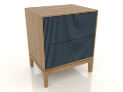 FARGO bedside table 2 drawers with milled facades (dark cobalt, natural oak, option 3)