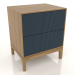 3d model FARGO bedside table 2 drawers with milled facades (dark cobalt, natural oak, option 3) - preview