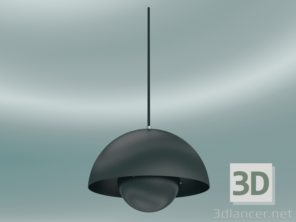 modello 3D Lampada a sospensione Vaso di fiori (VP1, Ø23cm, H 16cm, Verde scuro) - anteprima