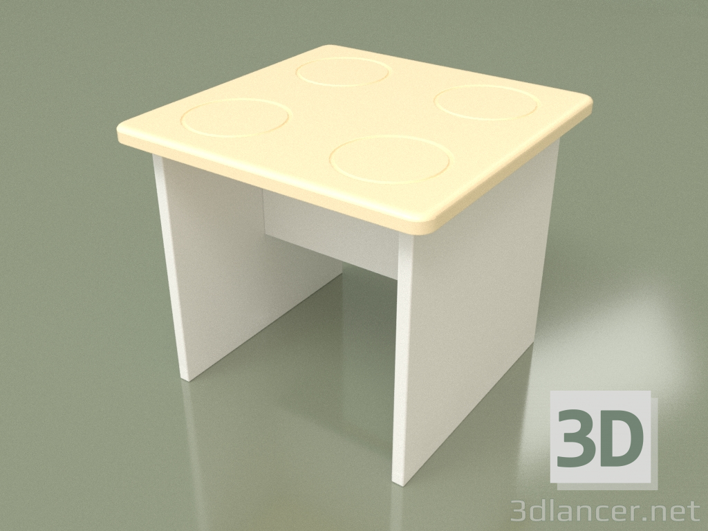 Modelo 3d Banquinho infantil (creme) - preview