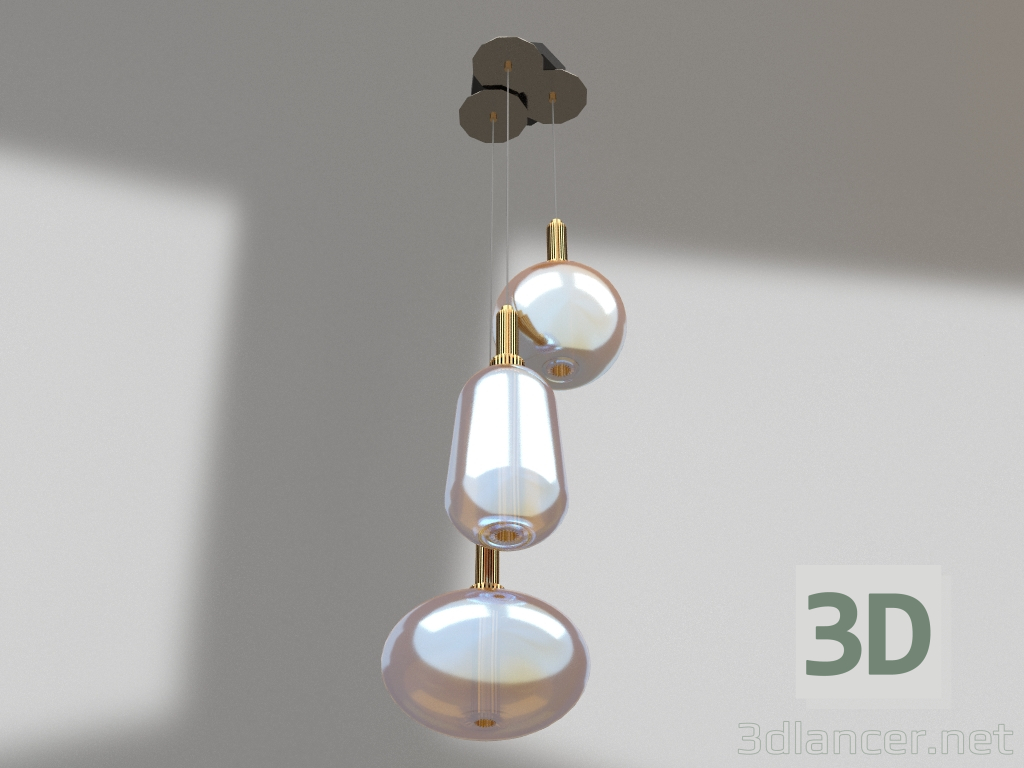 Modelo 3d Castelo de lustre de LED suspenso (07570-3A,21) - preview