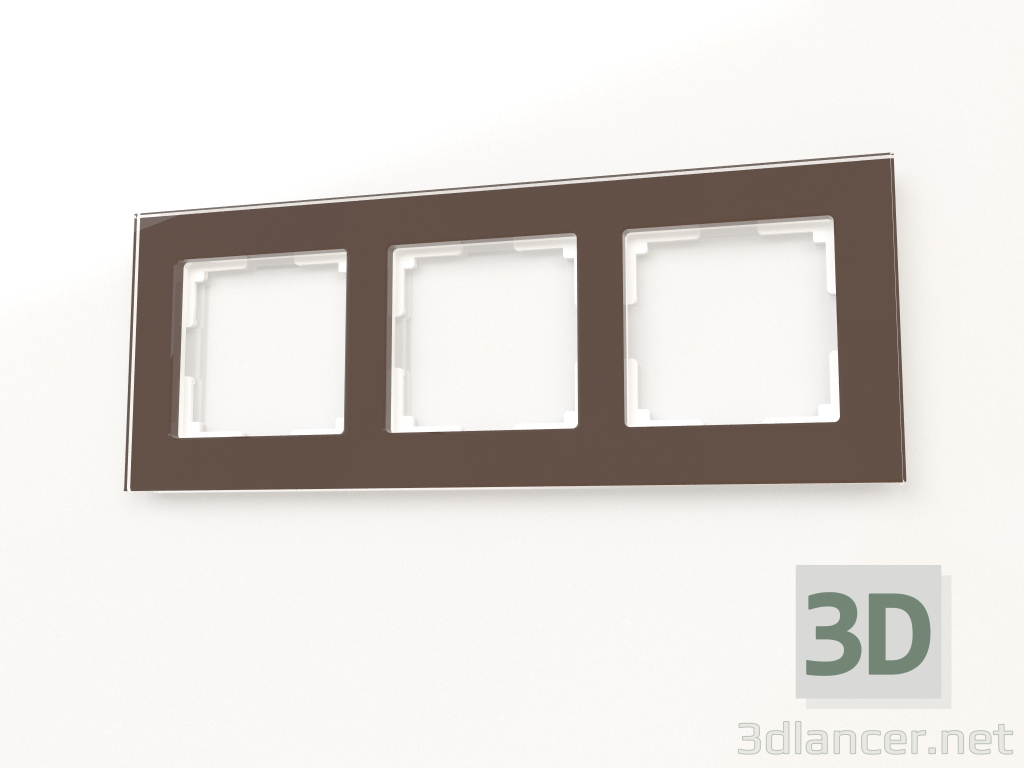 Modelo 3d Moldura para 3 postes Favorit (mocha, vidro) - preview