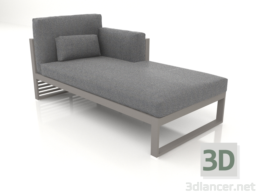 3d model Modular sofa, section 2 right, high back (Quartz gray) - preview