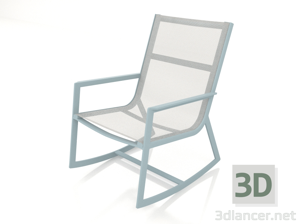 modello 3D Sedia a dondolo (Grigio blu) - anteprima