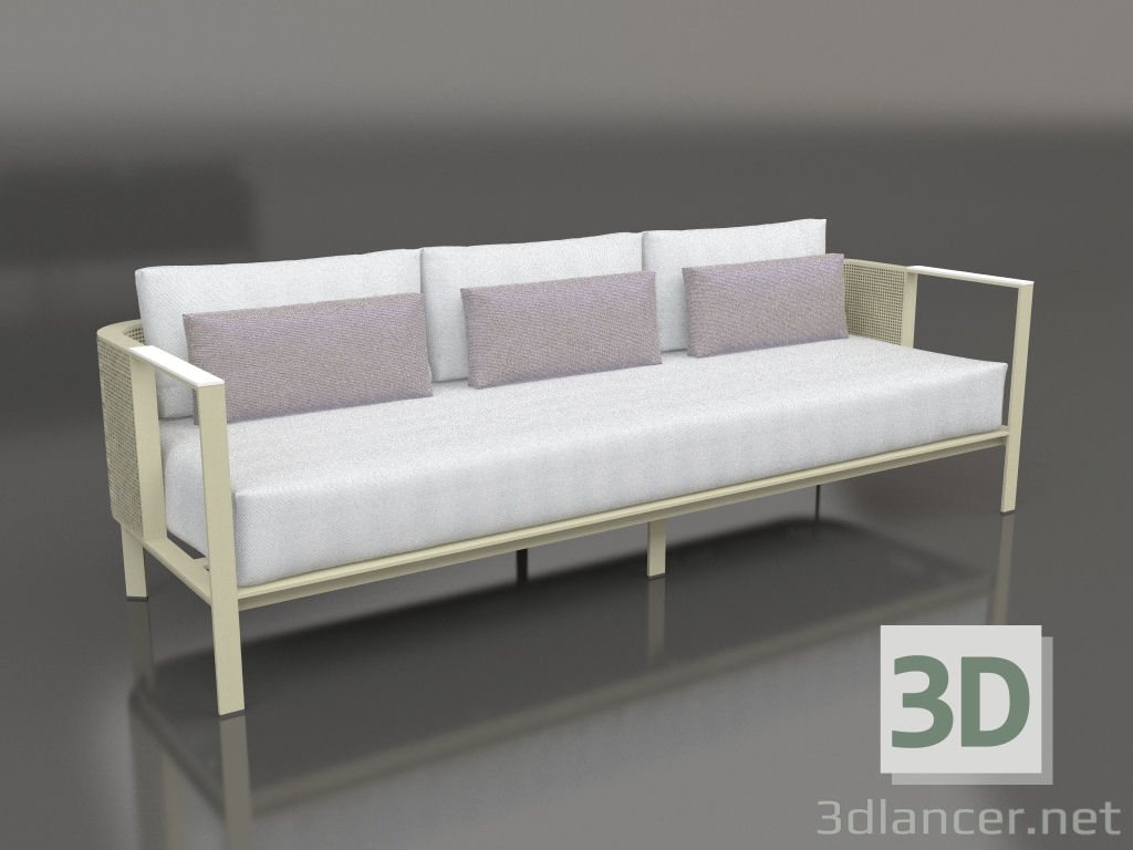 3d model 3-seater sofa (Gold) - preview