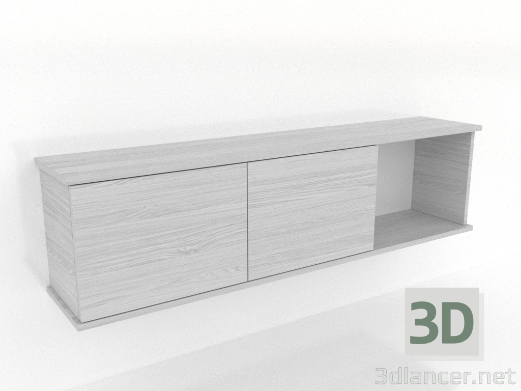 modèle 3D Étagère suspendue SHELF 7 (avec 1 section ouverte à droite) 1400 mm (blanc RAL 9010) - preview modèle 3D Étagère suspendue SHELF 7 (avec 1 section ouverte à droite) 1400 mm (blanc RAL 9010) - preview