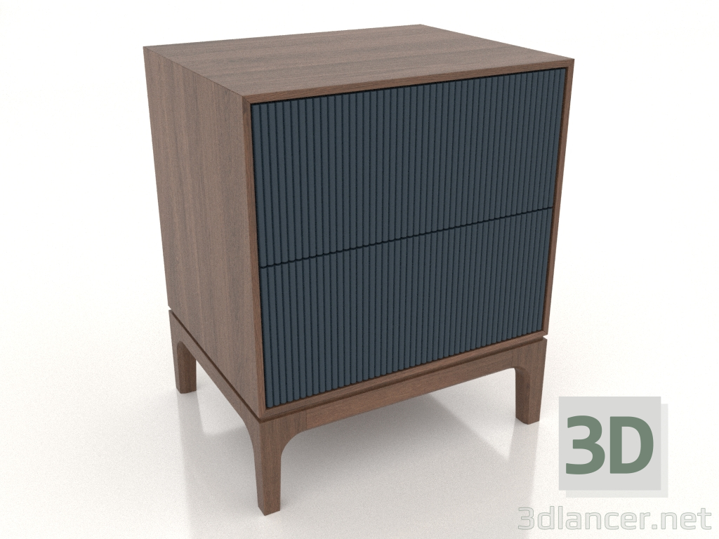 Modelo 3d Mesa de cabeceira FARGO 2 gavetas com frentes fresadas (cobalto escuro, carvalho tabaco, opção 3) - preview