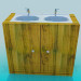 modèle 3D lavabo double - preview