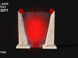 Concepto de puerta de portal 3D - Low Poly