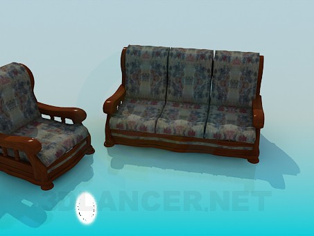 3d model Armchair and Sofa - preview