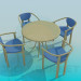 3d model Table with chairs - preview