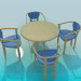 Modelo 3d Mesa com cadeiras - preview