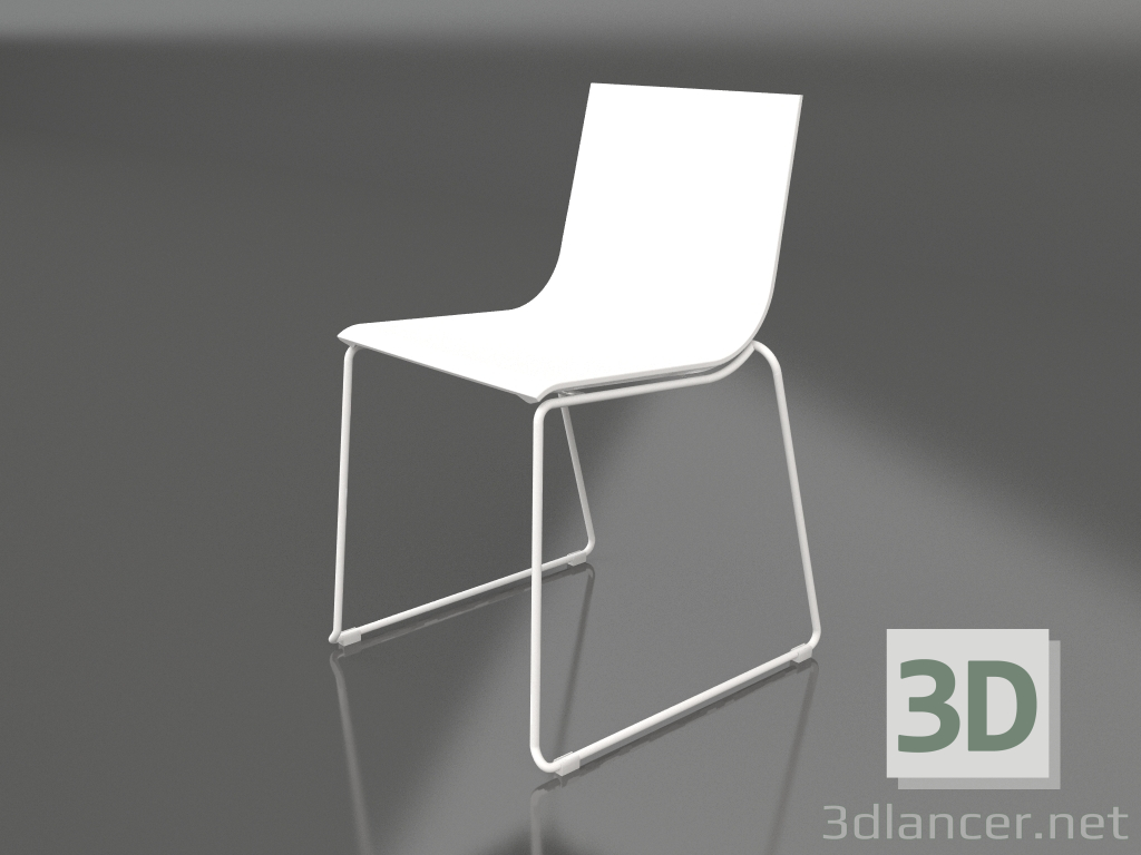 3d model Silla de comedor modelo 1 (Blanco) - vista previa