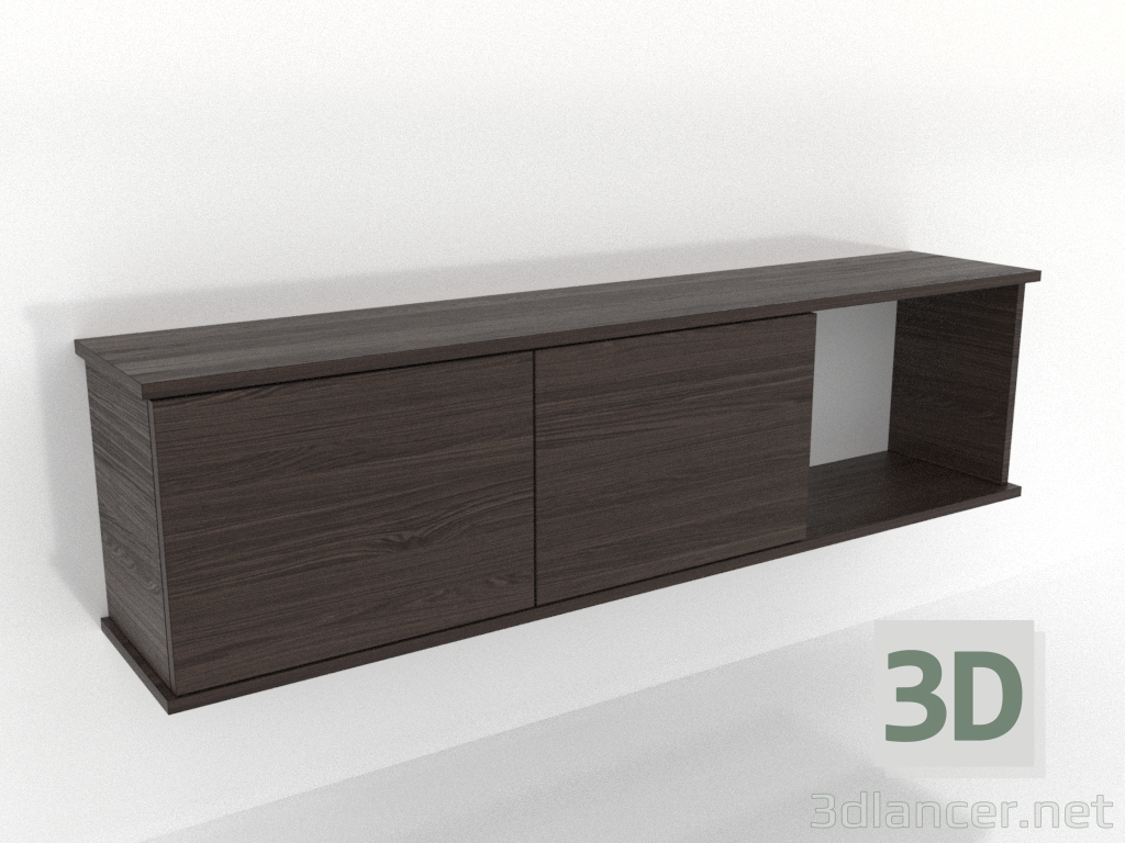 3d model SHELF 7 hanging shelf (with 1 open section on the right) 1400 mm (ash walnut) - preview 3d model SHELF 7 hanging shelf (with 1 open section on the right) 1400 mm (ash walnut) - preview