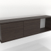3d model SHELF 7 hanging shelf (with 1 open section on the right) 1400 mm (ash walnut) - preview