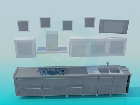 modello 3D Cucina - anteprima