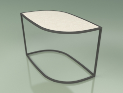 Table d'appoint 001 (Gres Ivoire, Métal Fumé)