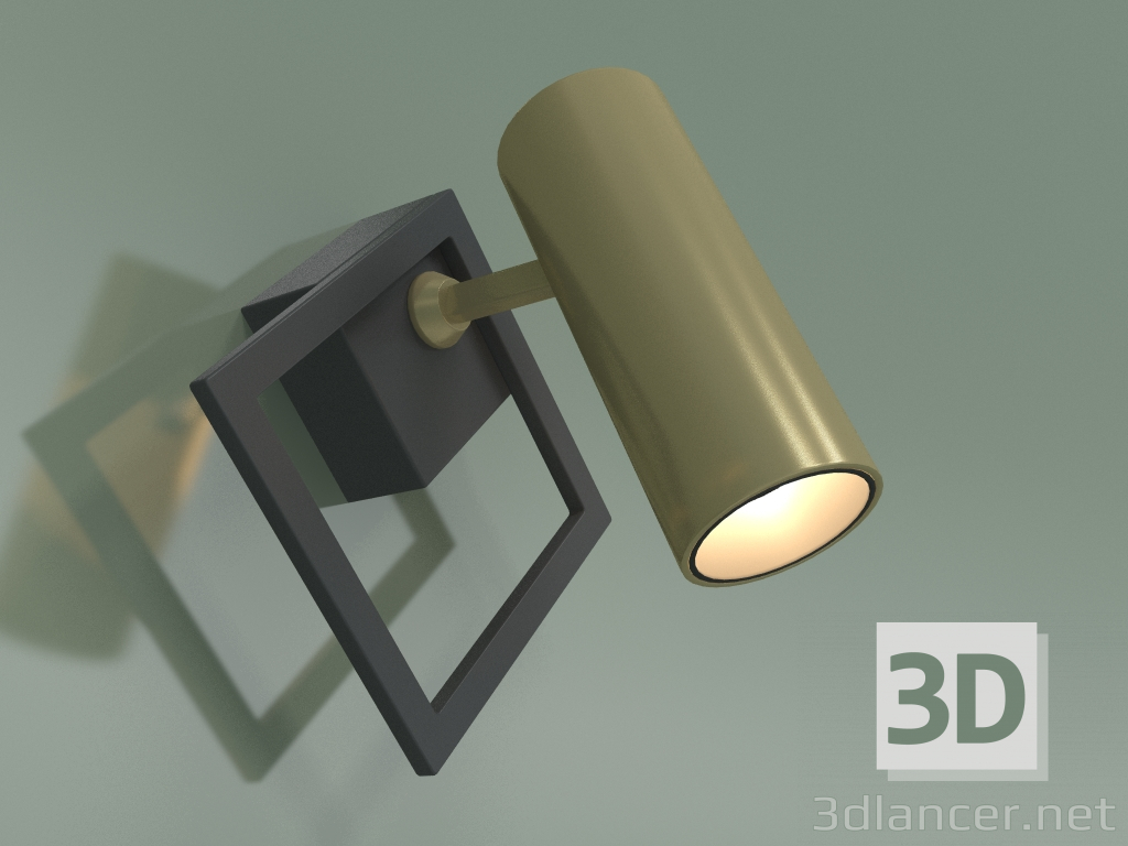 modello 3D Faretto LED Turro 20091-1 LED (nero-oro) - anteprima