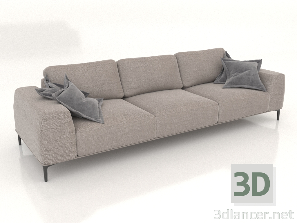 3d model CLOUD straight three-section sofa (upholstery option 1) - preview