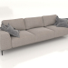 3d model CLOUD straight three-section sofa (upholstery option 1) - preview