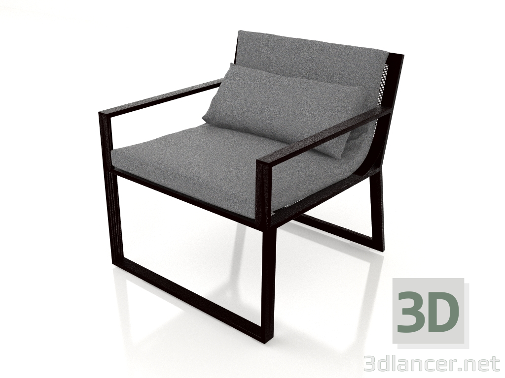 modèle 3D Fauteuil club (Noir) - preview