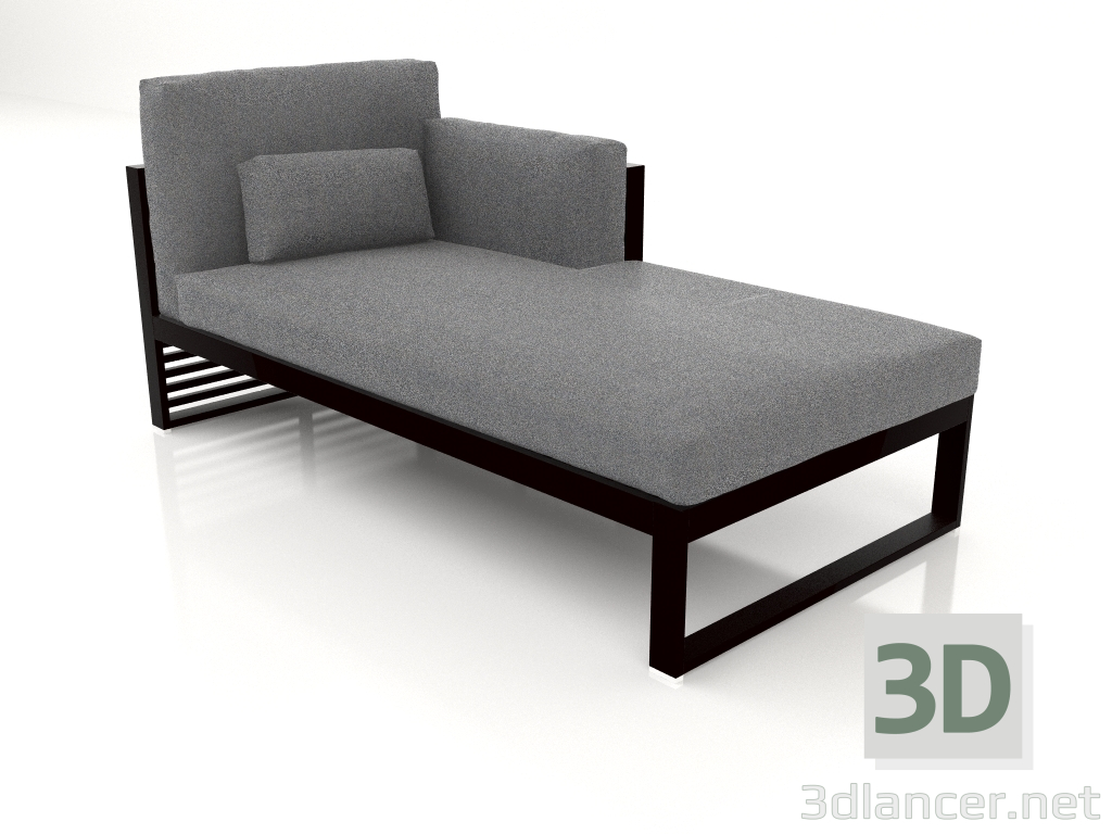 3d model Modular sofa, section 2 right, high back (Black) - preview