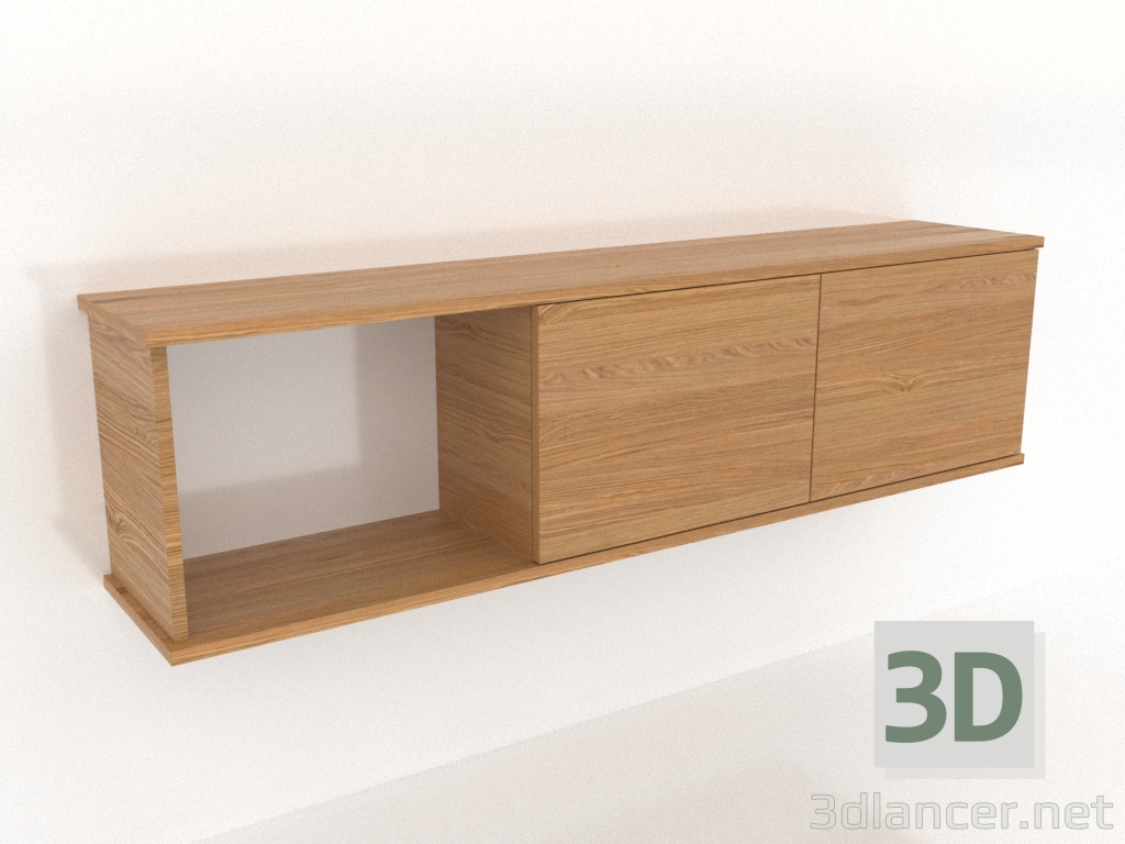 3D Modell Hängeregal SHELF 7 (mit 1 offenen Fach links) 1400 mm (Eiche natur) - Vorschau 3D Modell Hängeregal SHELF 7 (mit 1 offenen Fach links) 1400 mm (Eiche natur) - Vorschau