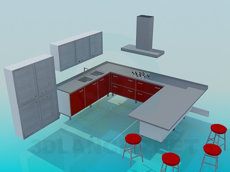 3d model Kitchen - preview