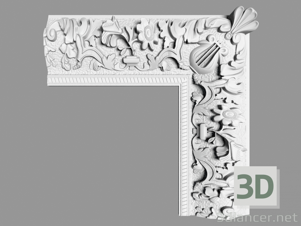 Modelo 3d Ângulo decorativo (MDU47) - preview