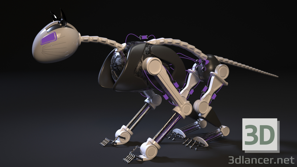 3d Robot cat model buy - render