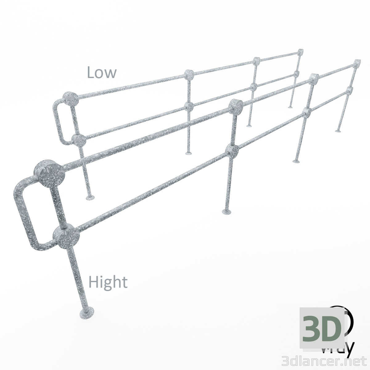 modèle 3D de Clôture pour piétons PO-2 acheter - rendu