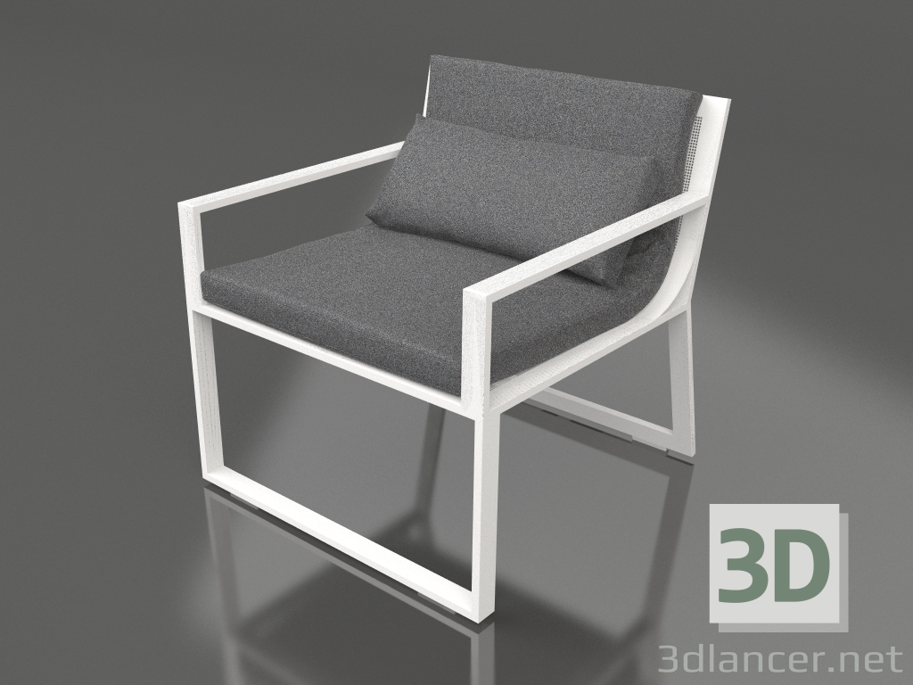 modèle 3D Fauteuil club (Blanc) - preview